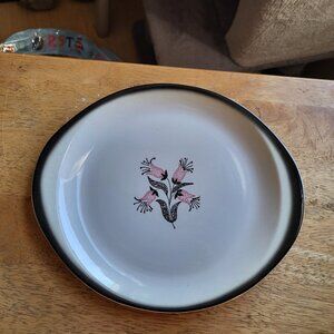 Stetson Pottery Fuchsia Pink & Black 11" Oval Platter Vintage 1960s MCM GUC RARE